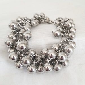 Silver Tone Multi Round Bead Bracelet